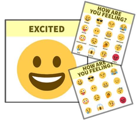 Emoji Printable Display Feelings And Emotions Chart Flashcards