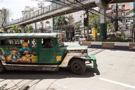 Ww Ii Era Jeepney Passenger Vehicles In Manila Editorial Photography