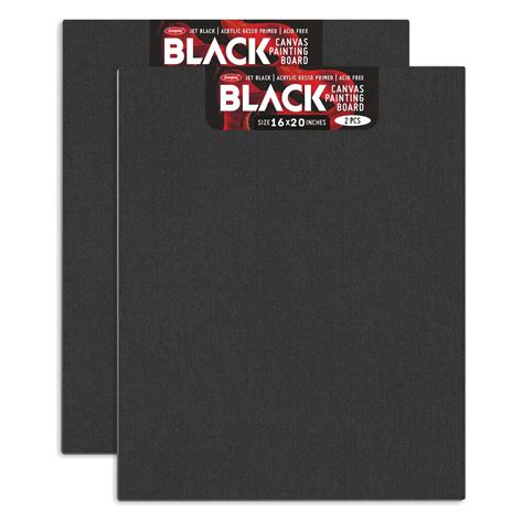 Buy Anupam Black Cotton Canvas Boards For Painting 16x20 Inch Pack Of