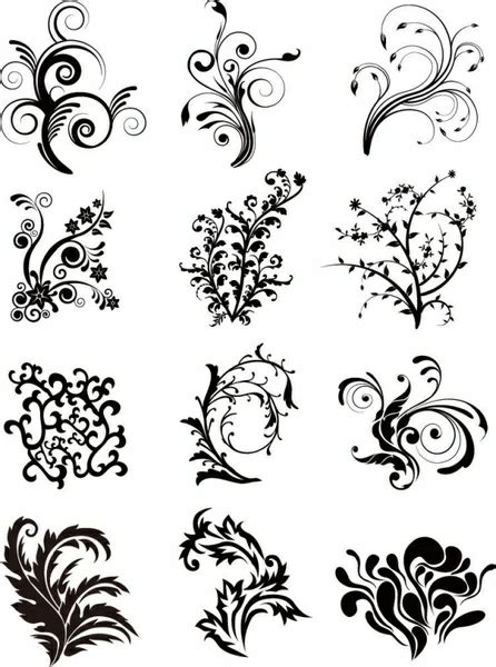 Floral Curves Vector Set Vectors Graphic Art Designs In Editable Ai