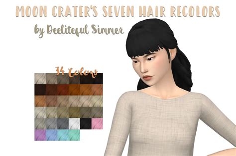 Deelitefulsimmer Moon Craters Seven Hair Recolored Sims 4 Hairs