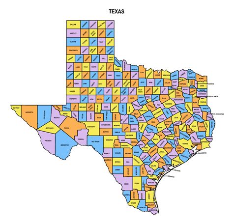 Texas County Map Editable And Printable State County Maps