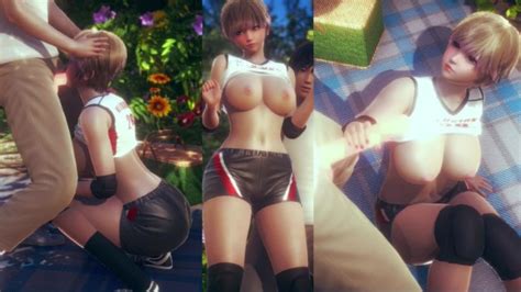 Hentai Game Honey Select 2 Libido The Volleyball Clubs Blonde Short Haired Busty Gal Rubs Her