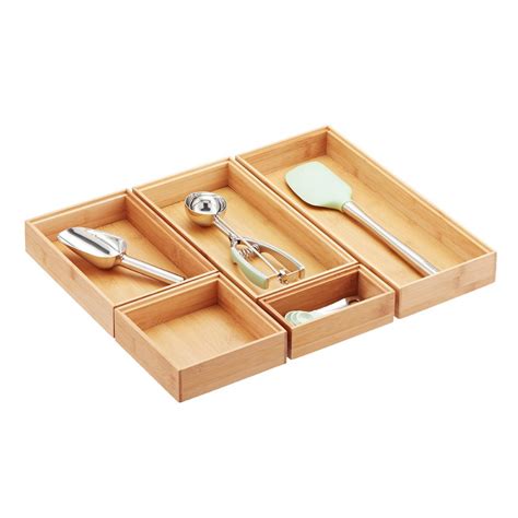 Bamboo Drawer Organizer Stackable Bamboo Drawer Organizers The