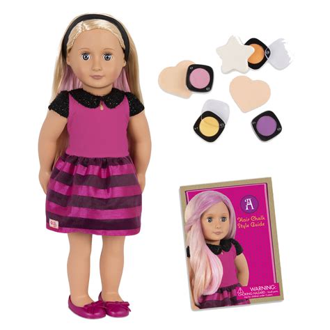A leave in conditioner spray can help soften your hair once the chalk is on. Adeline Doll | 18-inch Blonde Hair Chalk Doll | Our Generation