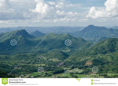 Landscape Of Green Mountain Range Stock Image Image Of Hill White