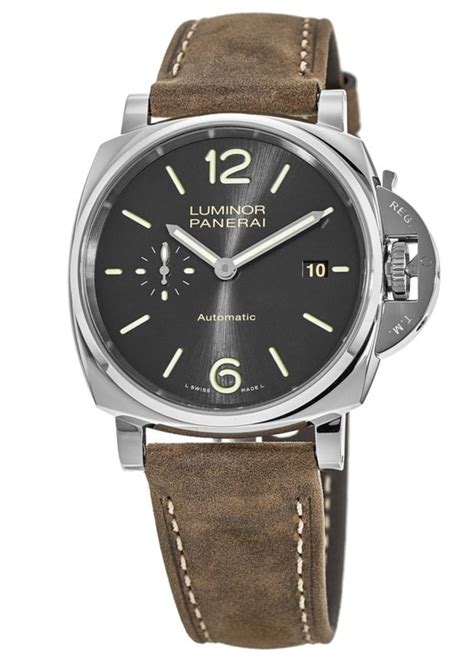 Panerai Luminor Due 42mm Automatic 3 Days Grey Dial Brown Leather Strap