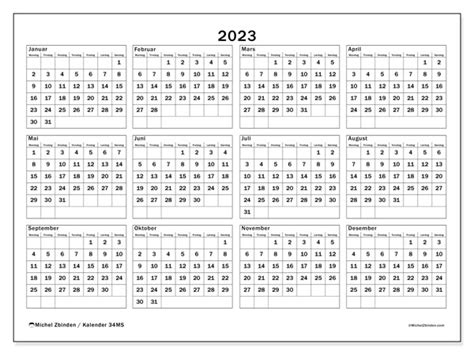 2023 Kalender For Utskrift “norge” Michel Zbinden No