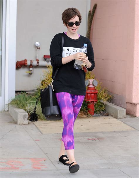 Lily Collins In Pink Spandex 10 Gotceleb