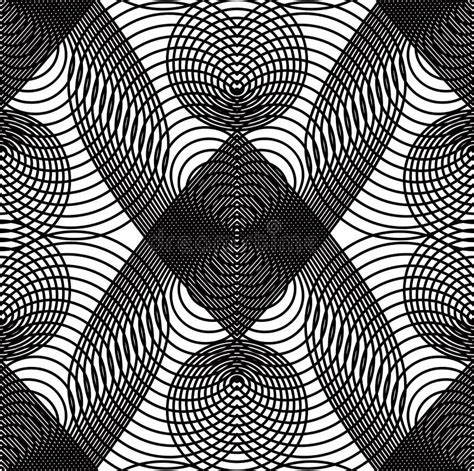 Continuous Vector Pattern With Black Graphic Lines Decorative A Stock