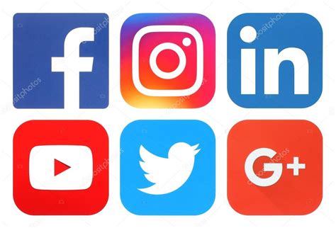 Collection Of Popular Social Media Logos Stock Editorial Photo