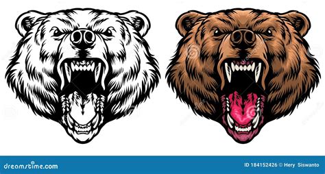 Angry Grizzly Bear Roaring Logo Design Sports Mascot Vector