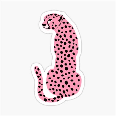 Pink Cheetahleopard Sticker For Sale By Lizziesumner Redbubble