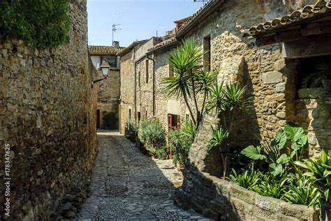 Sight Of The Streets Of The Medieval Town Of Peratallada In Gerona