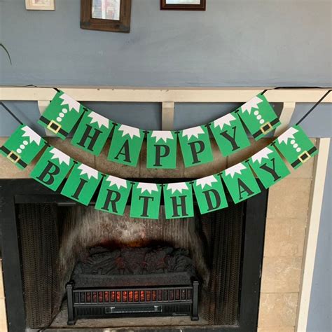 elf birthday banner elf birthday party decor christmas etsy