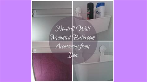 Bathroom accessories and accessory sets. No-drill Wall Mounted Ikea Bathroom Accessories - YouTube