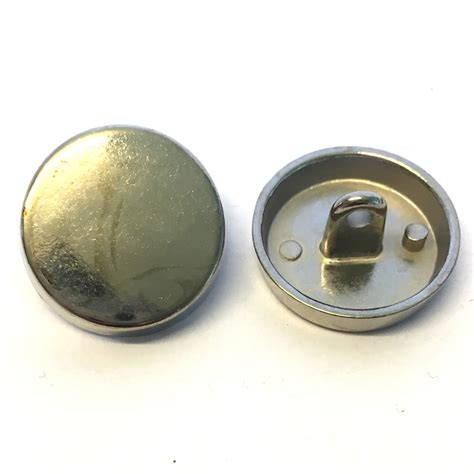23mm Chunky Plain Silver Metal Buttons The Button Shed