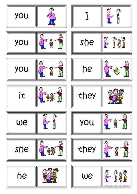 Free interactive exercises to practice online or download as pdf to print. Subject pronouns DOMINO worksheet - Free ESL printable ...