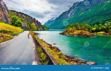 Beautiful Summer View Of Lovatnet Lake Municipality Of Stryn Sogn Og