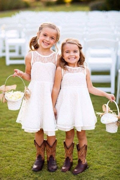 Flower Girl Cowboy Boots Rustic Wedding Lace Flower Girl Dresses