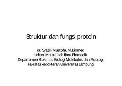 Struktur Dan Fungsi Protein Pdf File Definisi Protein Kimia Penyimpanan Dan