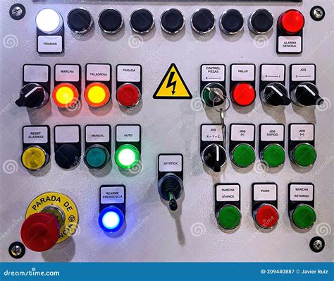 Button Panel Of The Control Panel Of A Machine With Different Push