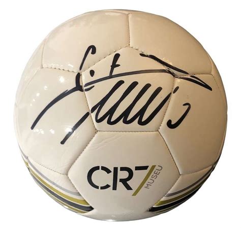 Cristiano Ronaldo Autograph Football White Museum Authentic CR