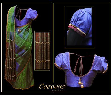 Beaded Work On Sari Pallu And Blouse By Cocoonz Traditional Touch