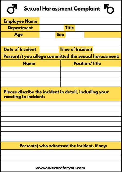 Copy Of Sexual Harassment Complaint Form Template Postermywall