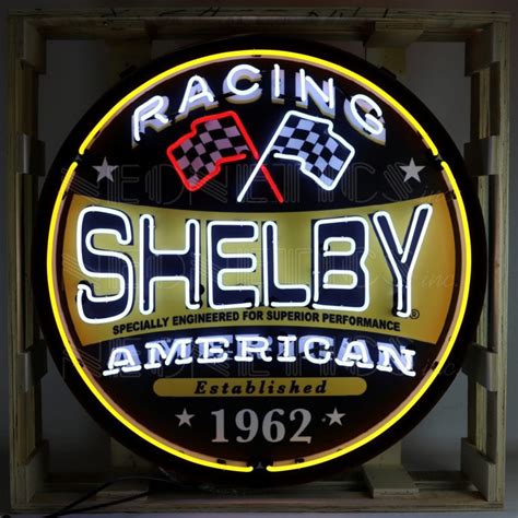 Shelby Racing Round Neon Sign In 36 Inch Steel Can 9shlrc Neonetics