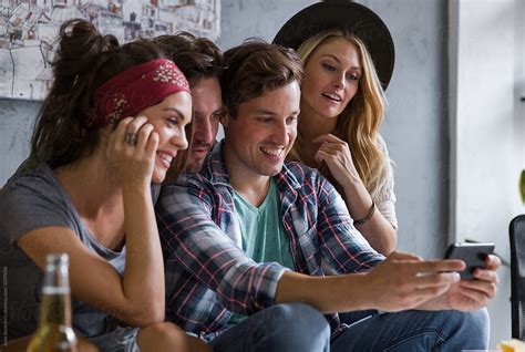 Group Of Friends Taking A Selfie By Stocksy Contributor Jovo Jovanovic Stocksy
