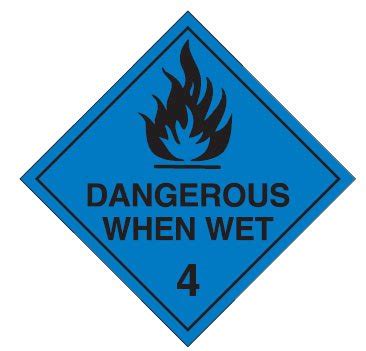 Hazardous Material Placards Label Dangerous When Wet Seton Australia