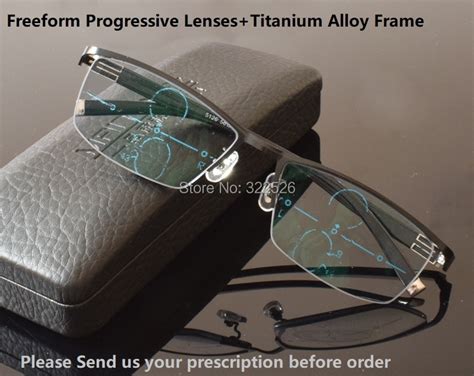 Titanium Alloy Frame Multi Focal Freeform Progressive Lensesprebyopic Bifocal Glasses With