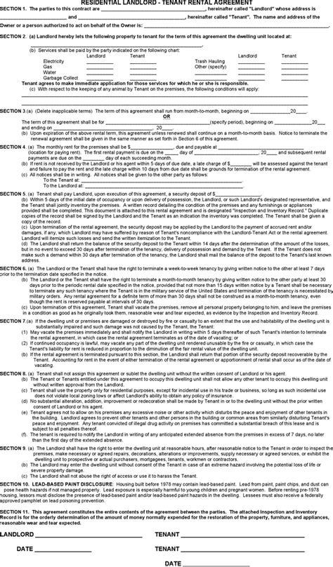 Kansas Residential Lease Agreement Form Download Free Printable Legal