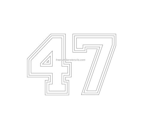 Free Varsity 47 Number Stencil
