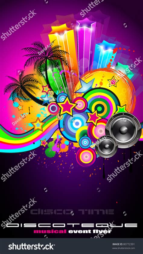 Tropical Event Disco Flyer Music Poster Stock Vector Royalty Free