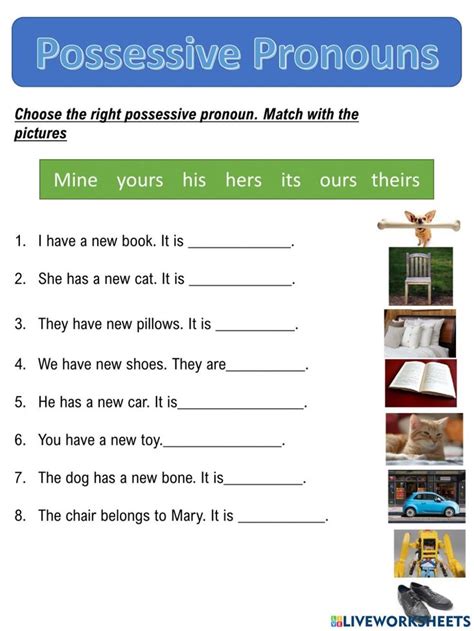 Possessive Pronouns Interactive Activity For Grade You Can Do The