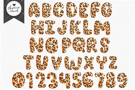 Leopard Print Alphabets And Numbers Leopard Print Font Leopard Alpha