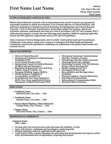 Clinical Research Associate Resume Template Premium Resume Samples
