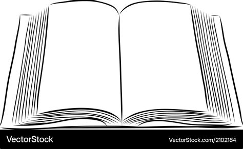 Open Book Line Drawing