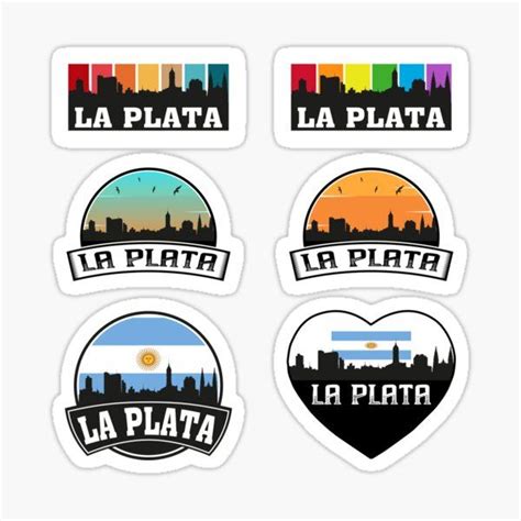 La Plata Argentina Skyline Argentinian Flag Travel Souvenir Sticker