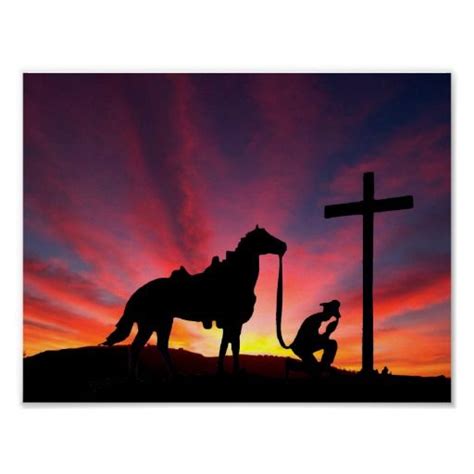 The Cowboy At The Cross Christian Western Poster Zazzle Western