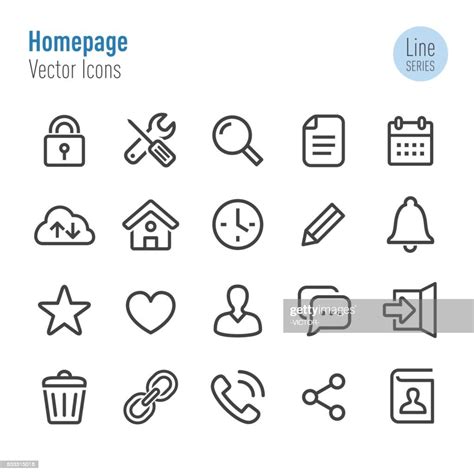 Homepage Icons Vector Line Series High Res Vector Graphic Getty Images