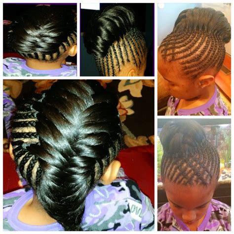 Braided Upstyle Cornrows With Fishtail Cornrows Braids Upstyles