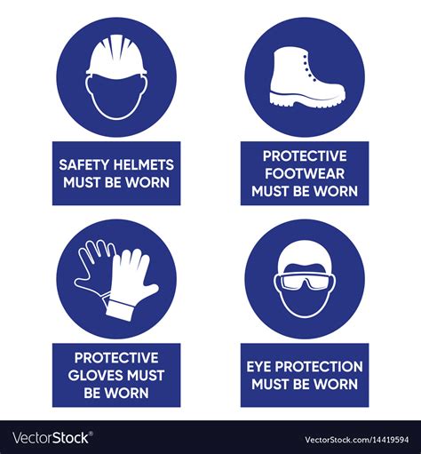 Mandatory Health Safety Signs Royalty Free Vector Image