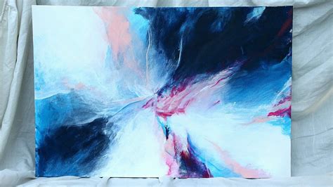 Abstract Painting Blue Pink White Youtube