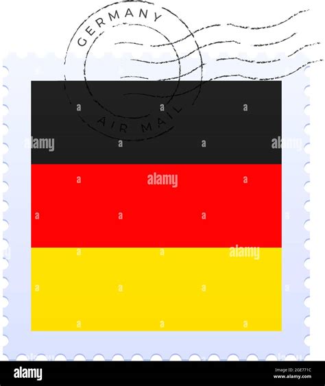 Germany Postage Mark National Flag Postage Stamp Isolated On White