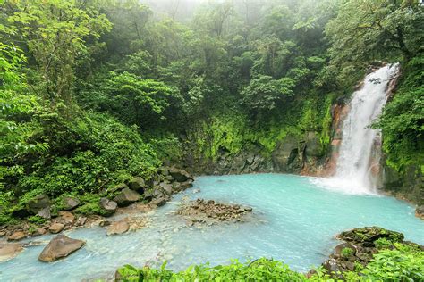 Rio Celeste Waterfall Tropical Rainforest Costa Rica Photograph By