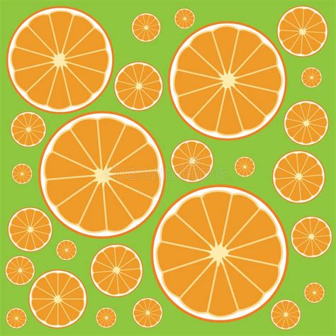 Seamless Background Pattern With Slices Of Oranges Stock Vector