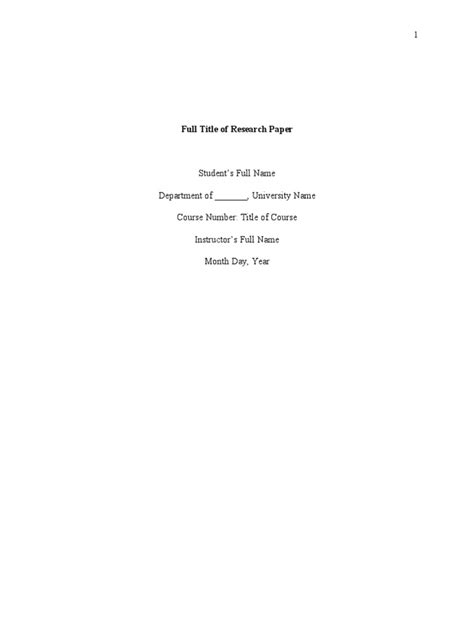 Apa 7 Student Research Paper Template Pdf